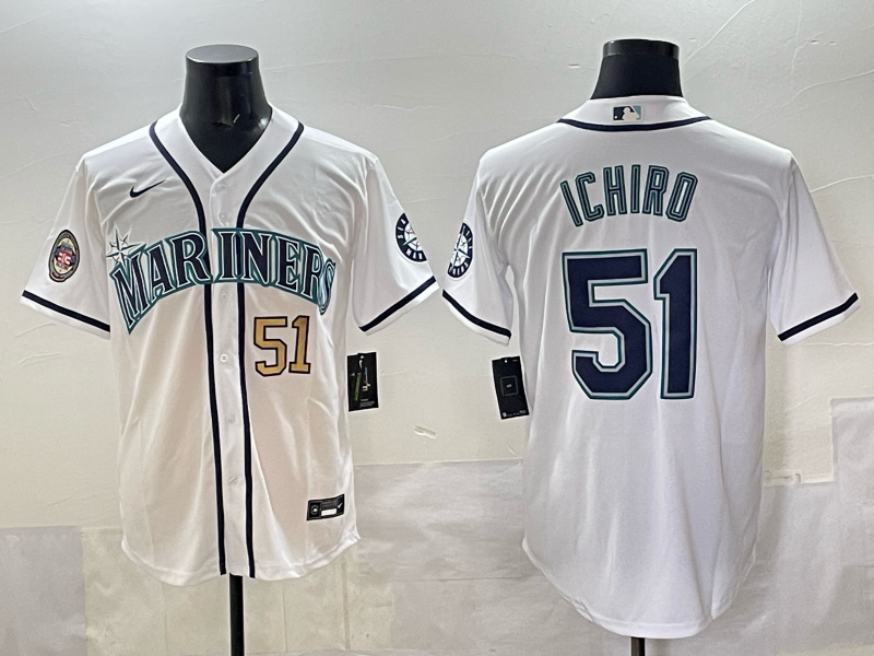Men Seattle Mariners 51 Ichiro white MLB 2025 Nike jersey 003